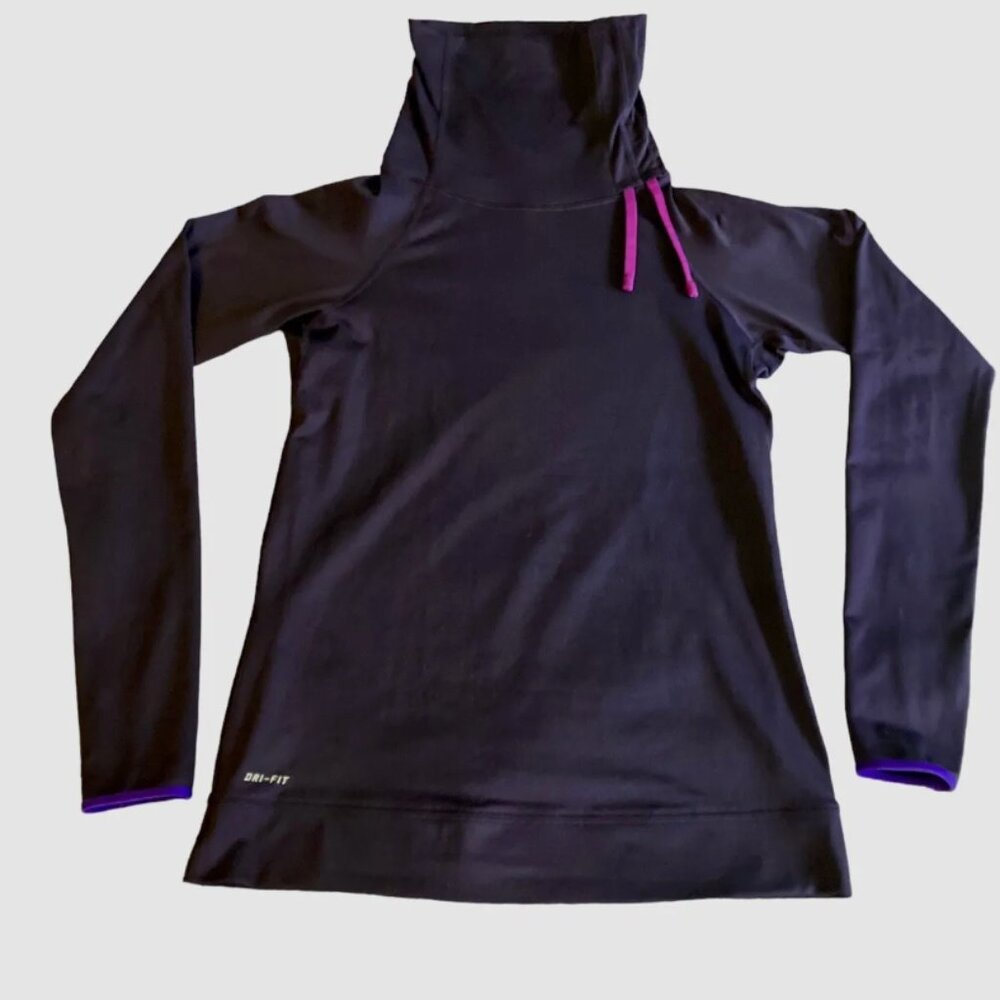 Nike Pro Drifit Athletic Run Base Layer Purple Mock Turtleneck